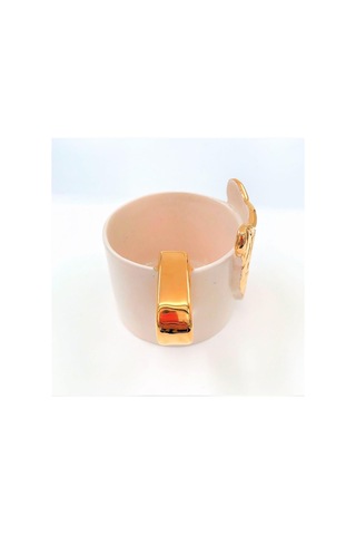 Lexroo 24 Ayar Altın Işlemeli Kedi Kabartmalı El Yapımı Mug 220 Ml