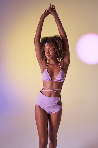 Holly Lolly Yüksek Bel Aksesuar Detaylı Delphi Bikini Altı Lila