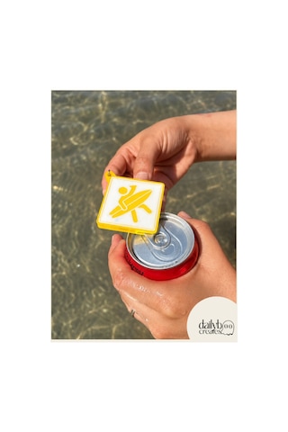 Paddle Board Charm Anahtarlık -summer Vibes Figürlü Çanta Aksesuarı-kutu İçecek Açacaklı Anahtarlık-3d Dekoratif Baskı-sarı Sarı