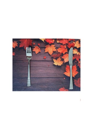 4lü Set Sonbahar Keten Kumaş Dikdörtgen Amerikan Servis Tabak Altlık - Runner Supla 38x27 Cm Çok Renkli