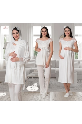Mecit Pijama Mecit 1623 Hamile Lohusa Pijama Gecelik 7 Li Set