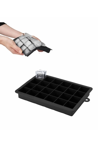 By Como Pratik 24'lü Sililkon Kare Buz Kalıbı Siyah