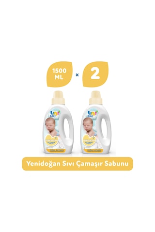 Uni Baby Parfümsüz Hipoalerjenik Yenidoğan Sıvı Çamaşır Sabunu 2 x 1500 ML