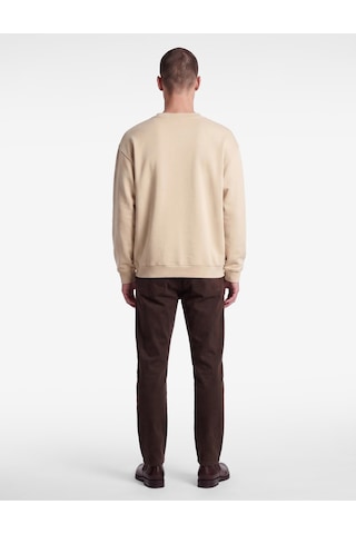 Koton Uzun Kollu Üç İplik Yıkamalı Rahat Kalıp Pamuklu Bisiklet Yaka Sweatshirt Bej 7wam70154mk Ekru