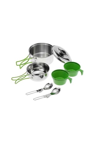 Createtech Yürüyüş Tencere Seti, Taşınabilir Skycity Çok Renkli Kamp Kase, Paslanmaz Çelik Çantalı Çok Renkli