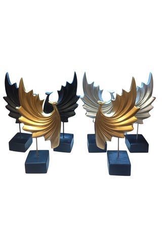 18cm -35cm Ebatlarında Kırılmaz Siyah 2li Tavus Kuşu Biblo