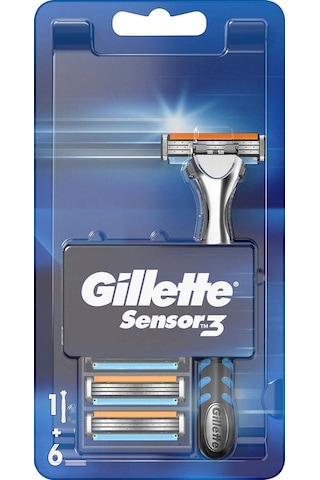 Gillette Sensor3 Tıraş Makinesi + Yedek Bıçak 6'lı