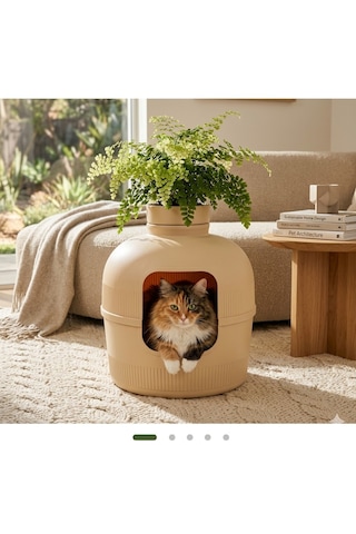 Missidea Dekorapet Dekoratif Kedi Tuvaleti Latte