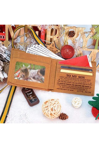 Premium Pu Deri Kart Cüzdan Teşvik Metin Baskılı Trifold Kısa Çanta Doğum Günü Noel Hediyesi Oğul İçin Çok Renkli