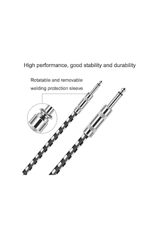 Sones 8m 2 Düz Başlı 6,35mm Gitar Kablosu Oksijensiz Bakır Çekirdekli Ts Büyük İki Çekirdekli Kablo