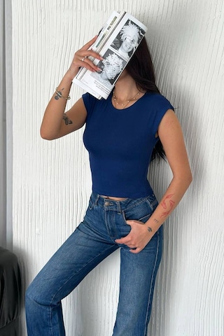 Noa & Noa Kadın Fit Kolsuz Atlet White Core Lacivert