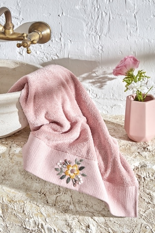 Karaca Home Comfort Touch Nakışlı %100 Pamuk Havlu Pudra 30x50 Cm 200.22.11.0112