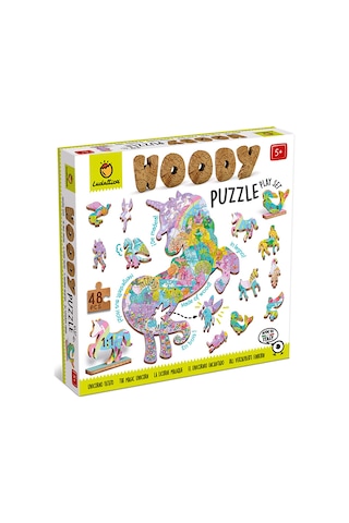 Ahşap Puzzle - Unicorn Canlı Renkler