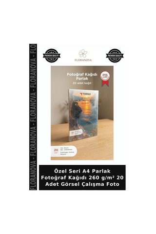 Özel Seri A4 Parlak Fotoğraf Kağıdı 260 G/m² 20 Adet Görsel Çalışma Foto
