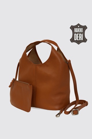 Hakiki Deri Kadın El Çantası Taba Smr9200-2 Taba