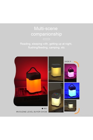 Yaozixa Usb Şarjlı 2400mah Renkli Ambiyans Lambası - Yatak Odası Gece Lambası, Kamp İçin Mini Fonksiyonel, Çekmeceli Ve Dokunmatik Çok Renkli