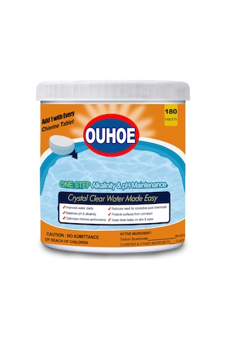 Aubyhe Ouhoe Havuz Temizleme Ve Dezenfeksiyon Fumare Tabletleri, 180 Adet, Toksik Olmayan, Kokusuz, Kir Ve Alg Kaldırıcı, Su Berraklığı Sağlar