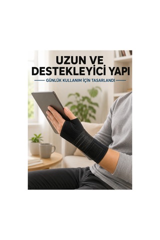 Avuç İçi Metal Destekli El Bilekliği Ayarlanabilir Cırtlı Bilek Desteği - Siyah Siyah