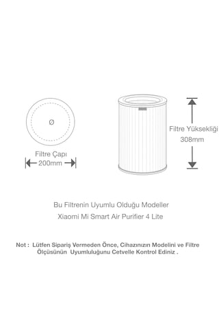 Xiaomi Smart Air Purifier 4 Lite Filtre, Uyumlu Hava Temizleyici