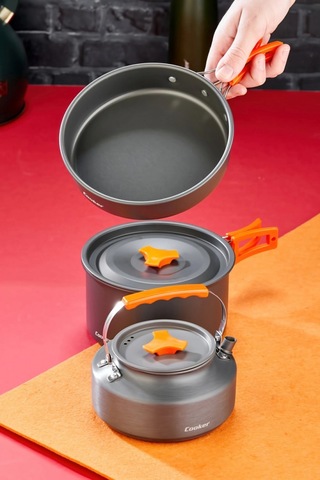 Cooker Kamp Pişirme Seti Siyah