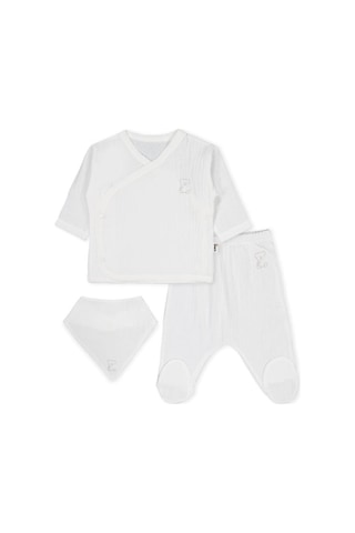 Civil Baby Ayıcık Baskılı Zıbın Takımları - Ekru