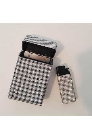 Lüks Taş Taşlı Sigara Kutusu & Çakmak