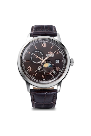 Orient Kurmalı Otomatik Deri Kahverengi Sun&moon 42 Mm Erkek Kol Saati