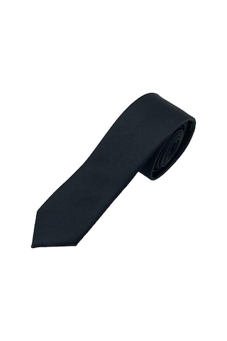 Brianze 5 Cm Siyah Diagonel Çizgili Slim Kravat