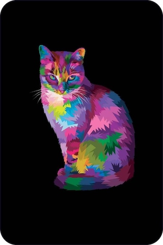 Siyah Kedi Desenli Banyo Halısı Klozet Paspas Seti Bs257n11