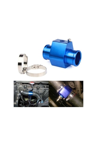 Sones Araba Su Sıcaklığı Ölçer Sıcaklık Ölçer Ortak Boru Radyatör Sensörü Adaptör Kelepçeleri, Boyut: 30mm Mavi