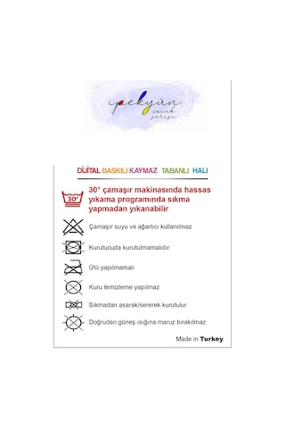 Kaymaz Tabanlı Yıkanabilir Dijital Baskı Çocuk Halısı Deniz Çapa Çok Renkli