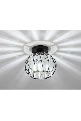 Luna Lighting Luxury Plafonyer Siyah Kristal Taşlı Avize LUNA-EG-1S Siyah