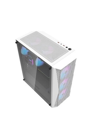 Zoko Melody White 4x12 CM Fanlı Temperli Cam Mesh Panel Bilgisayar Kasası