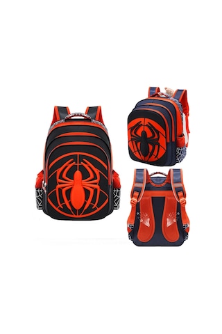 Big--black Örümcek Sırt Çantası Kutusu Seti Boys İçin Okul Siyah