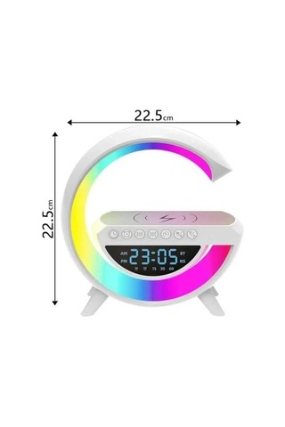 Ablosuz Şarj Istasyonu Speaker Özellikli Led Işıklı Fm Radyolu Bluetooth Speaker