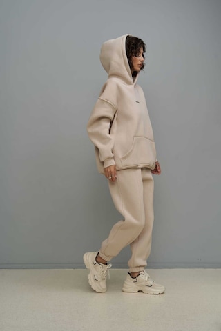 Mai Collection Mai Studios Co. Mai Studios Co. Minimal Baskı Kadın Eşofman Takımı - Kemik Rengi Bej