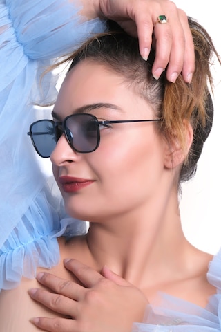 Görüşbaz Pilook Unisex Güneş Gözlüğü Uv400 Koruma Dikdörtgen Model Gülen Gözler Serisi Siyah