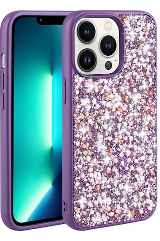 Apple Uyumlu iPhone 13 Pro Max Kılıf Parlak Taşlı Tasarım Zore Linea Kılıf
