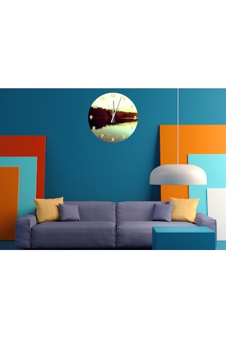 Ti-play Su Ağaç Gölge 30x30cm Akrilik Dekoratif Modern Duvar Saati ÇOk Renkli