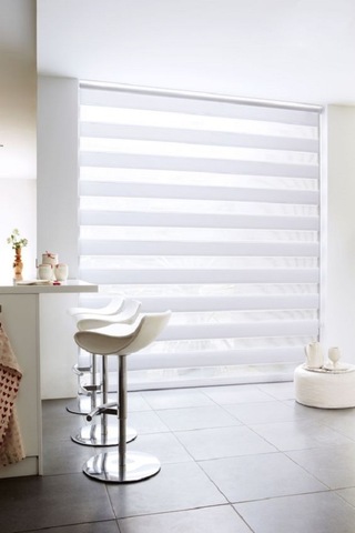 Beyaz Renk Eteksiz İthal Bambu Zebra Stor Güneşlik Perde Yüksek Kalite