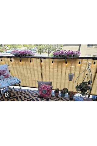 Balkon Demiri Perdesi Korkuluk Perdesi Bej File Bej