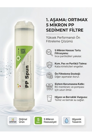 5'li Su Arıtma Filtre Seti Pp Sediment, Gac, Cto Karbon, Membran Ve Post Karbon