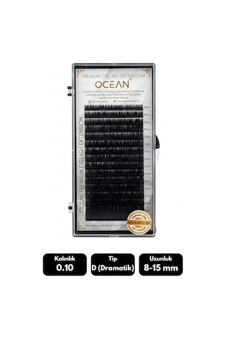 Ocean 0.10d Dramatik Kıvrım Mix Soft Eyelash Doğal İpek Kirpik 16'lı