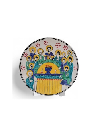 Son Yemek 25x25 Cm El Boyama İznik Çini Tabak