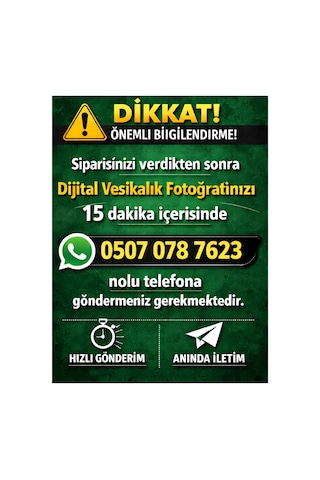 Rabsev 15 Adet Vesikalık Fotoğraf Baskı 5x6 Cm 260 Gram Parlak Kağıt