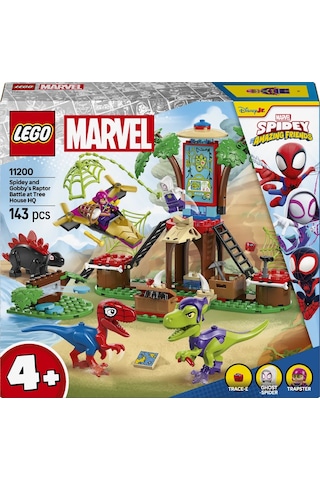 LEGO® Marvel Ağaç Ev Karargahında Spidey ve Gobby'nin Raptor Savaşı 11200 - 4 Yaş ve Üzeri Çocuklar için Oyuncak Yapım Seti (143P)