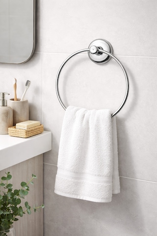 İbico Banyo Yuvarlak Metal Havluluk Vidalı Montaj Metal