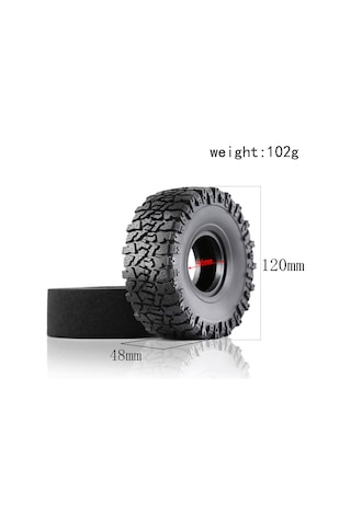 Yaozixa 1.9 İnç Kauçuk Rc Lastikler - 4 Adet, 120mm Çapı, Trax Trx4/scx10/rgt Jeep Uyumlu