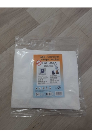Aeg - Electrolux - Philips Uyumlu - Arnıca S Bag Lotus Elektrikli Süpürge Sentetik Toz Torbası 10 Adet