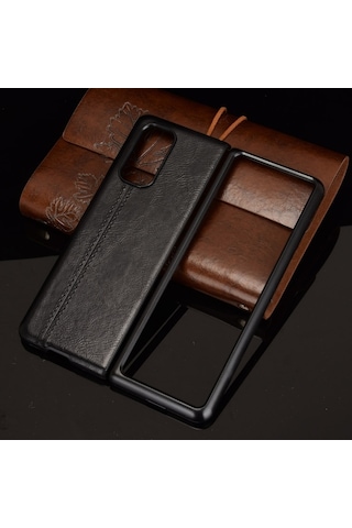 Xiaomi Mi Mix Fold Darbeye Dayanıklı Dikiş İnek Cilt Dokusu Pc + Pu + Tpu Kılıf